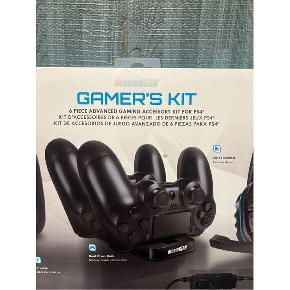 dreamGEAR Advanced Gamer's Starter Kit for PlayStation 4 PS4 NEW 6 Piece Kit - Picture 2 of 7
